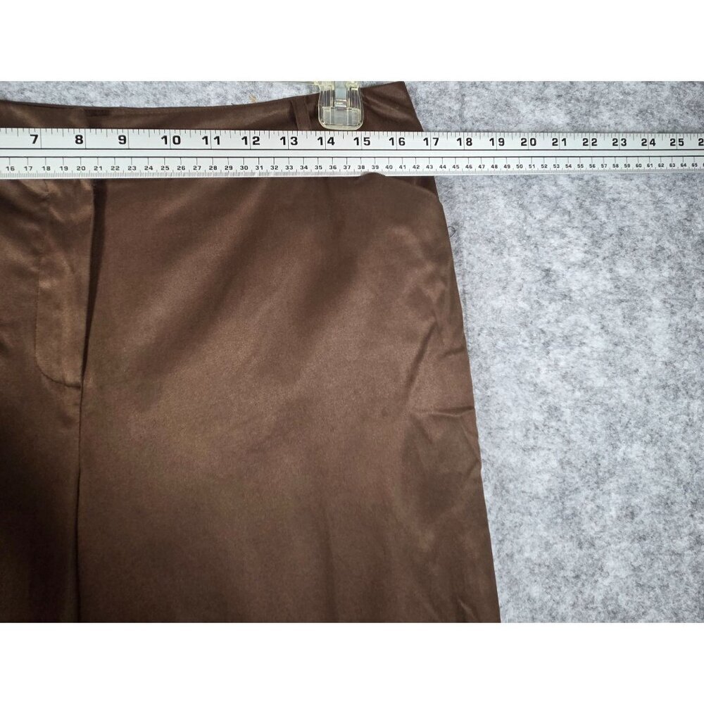 Talbots Women's Dress Pants Stretch Silk Blend Flat Front Straight Leg Size 12 - Picture 2 of 7